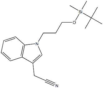 2-{1-[3-(t-butyldimethylsilyloxy)propyl]indole-3-yl}acetonitrile Structure