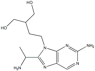 2-(2-(2-Amino-8-(1-aminoethyl)-9H-purin-9-yl)ethyl)propane-1,3-diol Structure