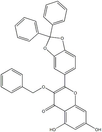 2-(2,2-Diphenyl-1,3-benzodioxol-5-yl)-5,7-dihydroxy-3-(phenylmethoxy)-4H-1-benzopyran-4-one Structure