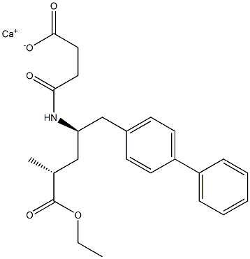 monocalciummono(4-(((2R,4R)-1-([1,1'-biphenyl]-4-yl)-5-ethoxy- 4-methyl-5-oxopentan-2-yl)amino)-4-oxobutanoate) Structure