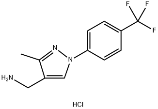 (3-methyl-1-(4-(trifluoromethyl)phenyl)-1H-pyrazol-4-yl)methanamine hydrochloride Structure