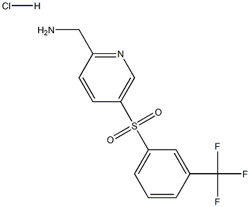 (5-((3-(trifluoromethyl)phenyl)sulfonyl)pyridin-2-yl)methanamine hydrochloride Structure