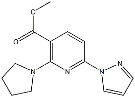 methyl 6-(1H-pyrazol-1-yl)-2-(pyrrolidin-1-yl)nicotinate Structure