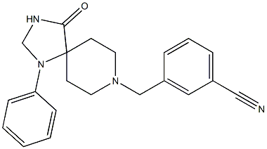 3-[(4-OXO-1-PHENYL-1,3,8-TRIAZASPIRO[4.5]DEC-8-YL)METHYL]BENZONITRILE Structure