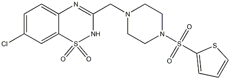 7-CHLORO-3-([4-(2-THIENYLSULFONYL)PIPERAZIN-1-YL]METHYL)-2H-1,2,4-BENZOTHIADIAZINE 1,1-DIOXIDE 구조식 이미지