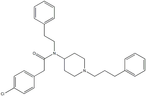 2-(4-CHLOROPHENYL)-N-(2-PHENYLETHYL)-N-[1-(3-PHENYLPROPYL)PIPERIDIN-4-YL]ACETAMIDE 구조식 이미지