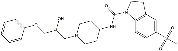 N-[1-(2-HYDROXY-3-PHENOXYPROPYL)PIPERIDIN-4-YL]-5-(METHYLSULFONYL)INDOLINE-1-CARBOXAMIDE 구조식 이미지