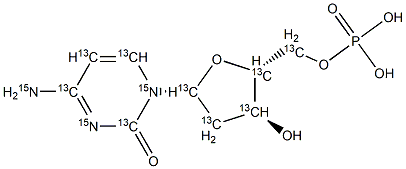2'-Deoxycytidine 5'-monophosphate-13C915N3 구조식 이미지