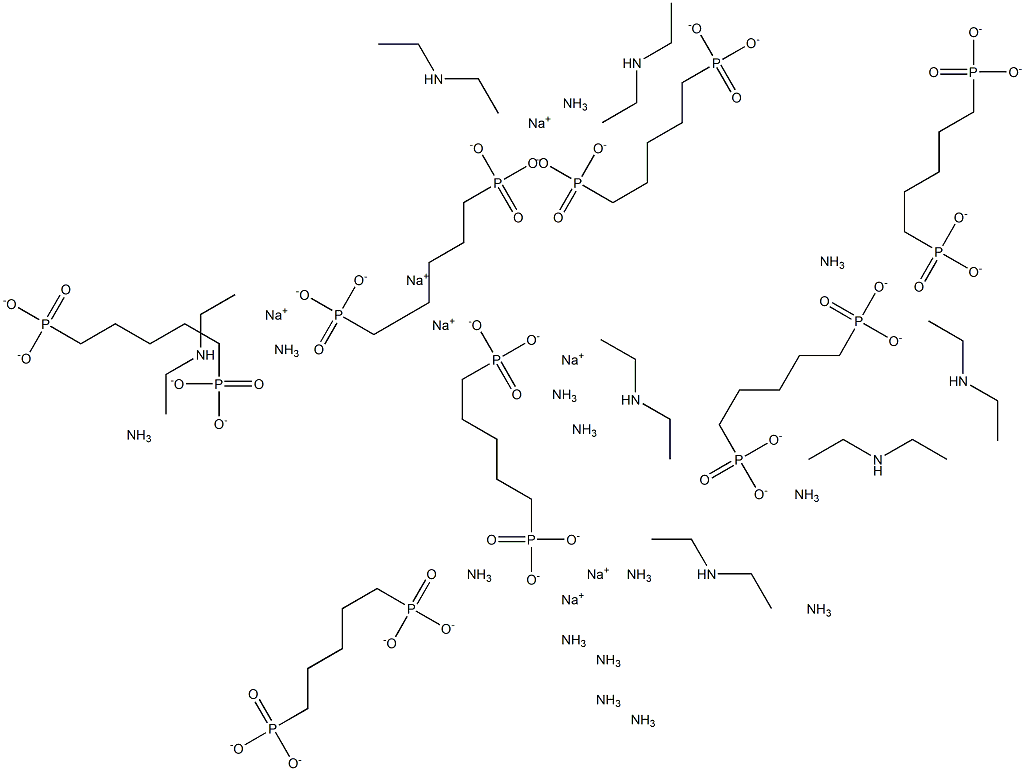 Diethyltriamine penta methylene phosphonic acid hepta sodium 구조식 이미지