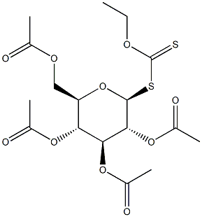 2,3,4,6-Tetra-O-acetyl-b-D-glucopyranosyl Ethylxanthate Structure