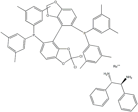 Dichloro{(S)-(-)-5,5'-bis[di(3,5-xylyl)phosphino]-4,4'-bi-1,3-benzodioxole}[(1S,2S)-(-)-1,2-diphenylethylenediamine]ruthenium(II) Structure