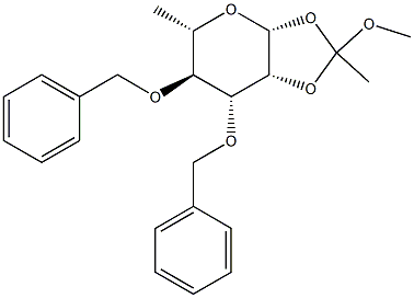 3,4-Di-O-benzyl-1,2-O-(1-methoxyethylidene)-b-L-rhamnopyranose 구조식 이미지