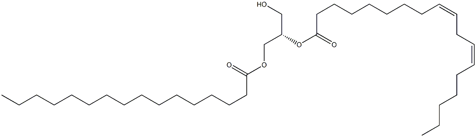 1-hexadecanoyl-2-(9Z,12Z-octadecadienoyl)-sn-glycerol Structure