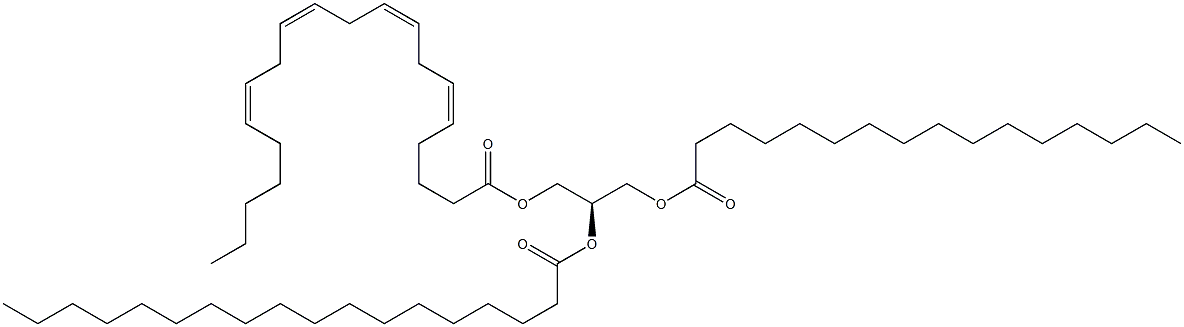 1-hexadecanoyl-2-octadecanoyl-3-(5Z,8Z,11Z,14Z-eicosatetraenoyl)-sn-glycerol 구조식 이미지