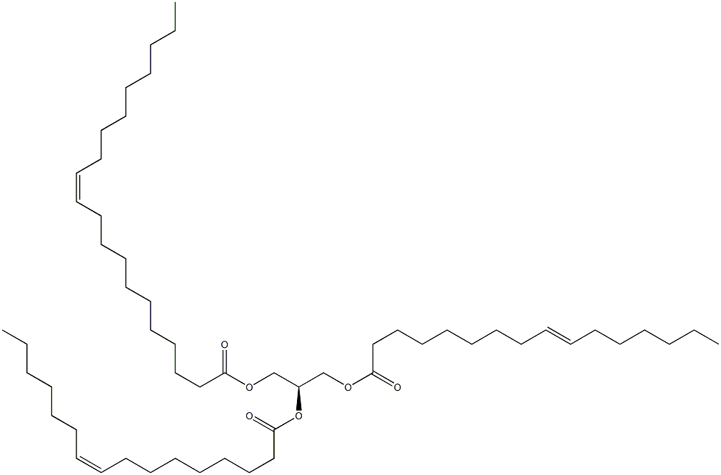 1,2-di-(9Z-hexadecenoyl)-3-(11Z-eicosenoyl)-sn-glycerol 구조식 이미지