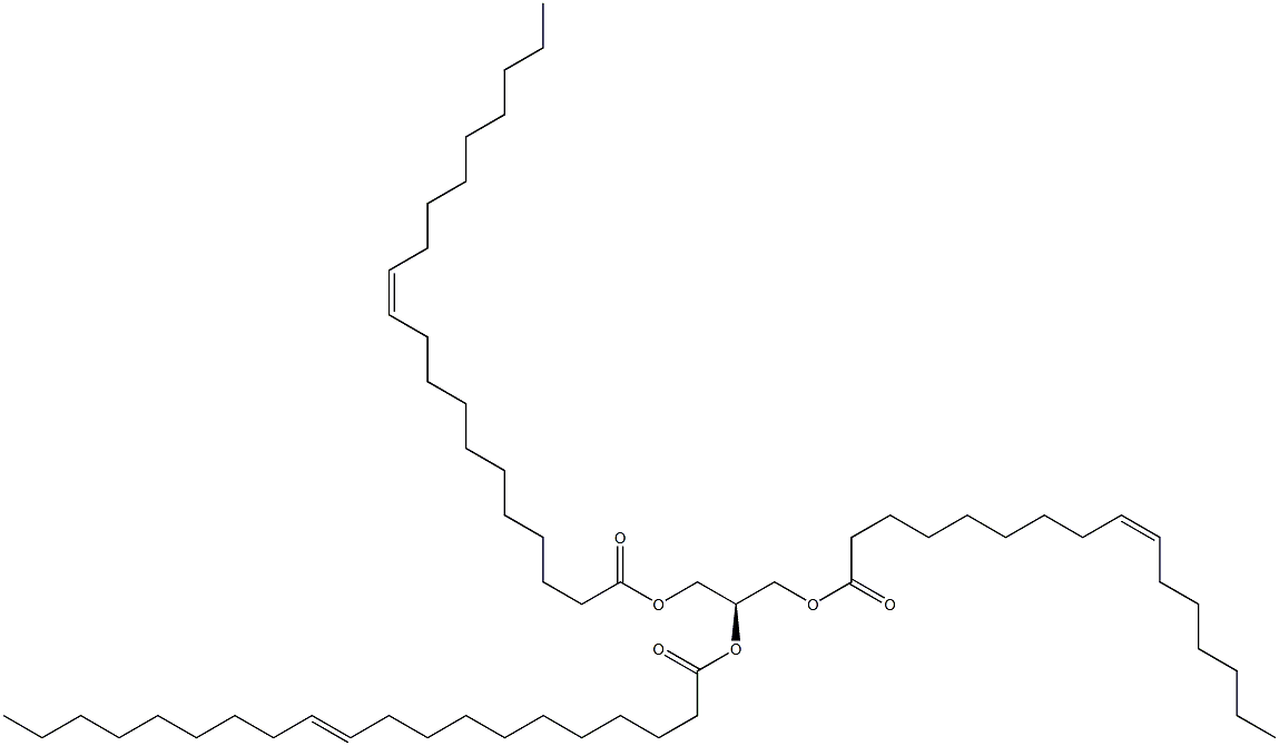 1-(9Z-hexadecenoyl)-2,3-di-(11Z-eicosenoyl)-sn-glycerol 구조식 이미지