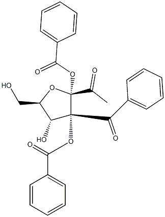1-Acetyl-tribenzoyl-alpha-d-ribofuranose 구조식 이미지