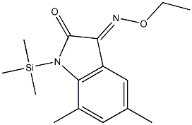 1H-Indole-2,3-dione, 5,7-dimethyl-1-(trimethylsilyl)-, 3-(O-ethyloxime ) 구조식 이미지