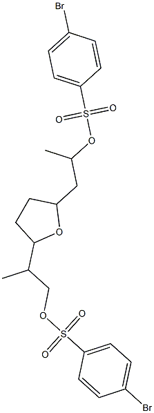 2-[5-(2-([(4-Bromophenyl)sulfonyl]oxy)propyl)tetrahydro-2-furanyl]prop yl 4-bromobenzenesulfonate 구조식 이미지