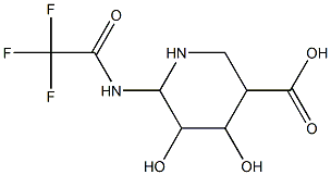 6-trifluoroacetamido-4,5-dihydroxy-3-piperidinecarboxylic acid 구조식 이미지