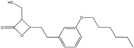 4-(2-(3-n-hexyloxyphenyl)ethyl)-3-hydroxymethyl-2-oxetanone 구조식 이미지