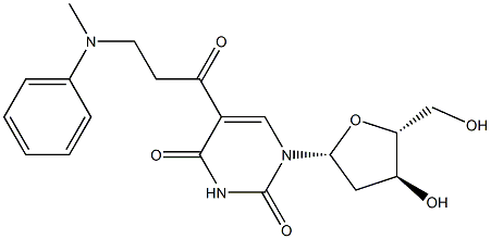 5-(3-(N-methylphenylamino)propanoyl)-2'-deoxyuridine 구조식 이미지