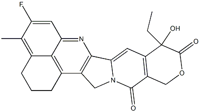 2,3-dihydro-9-ethyl-5-fluoro-9-hydroxy-4-methyl-1H,12H-benzo(de)pyrano(3',4'-6,7)indolizino(1,2-b)quinoline-10,13(9H,15H)-dione 구조식 이미지