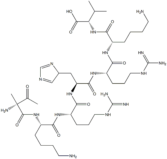 alpha-acetylalanyl-lysyl-arginyl-histidyl-arginyl-lysyl-valine 구조식 이미지