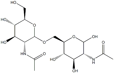 2-acetamido-6-O-(2-acetamido-2-deoxyglucopyranosyl)-2-deoxyglucopyranose 구조식 이미지