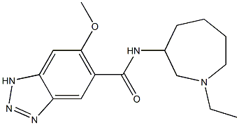 N-(1-ethylhexahydroazepin-3-yl)-6-methoxy-1H-benzotriazole-5-carboxamide 구조식 이미지