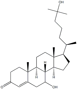 7,25-dihydroxy-4-cholesten-3-one 구조식 이미지