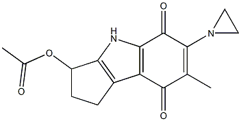 3-acetoxy-6-aziridinyl-1,4-dihydro-7-methyl-(2H)-cyclopent(b)indole-5,8-dione 구조식 이미지