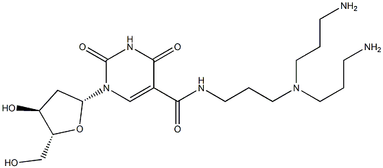 5-(N-(3-(N,N-bis(3-aminopropyl)amino)propyl)carbamoyl)-2'-deoxyuridine Structure