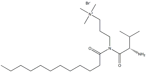 3-(N-dodecanoyl-L-valylamino)-propyltrimethylammonium bromide 구조식 이미지