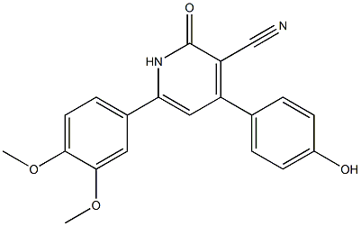 3-cyano-6-(3,4-dimethoxyphenyl)-4-(4-hydroxyphenyl)-2(1H)-pyridinone 구조식 이미지