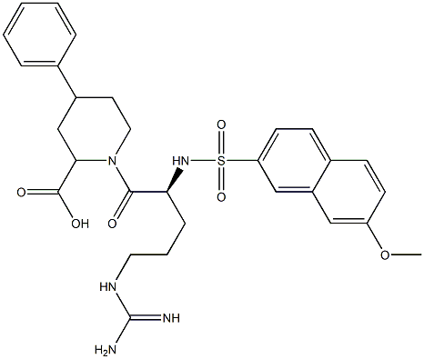 4-phenyl-1-(N(alpha)-(7-methoxy-2-naphthalenesulfonyl)arginyl)-2-piperidinecarboxylic acid Structure