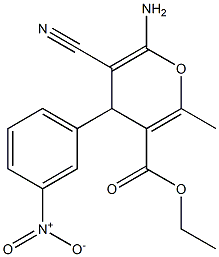 ethyl 6-amino-5-cyano-2-methyl-4-(3-nitrophenyl)-4H-pyrano-3-carboxylate Structure
