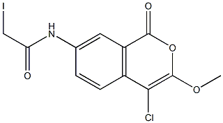 4-chloro-7-(iodoacetyl)amino-3-methoxyisocoumarin Structure