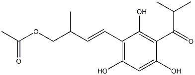 2-methyl-4-(2',4',6'-trihydroxy-3'-(2-methylpropanoyl)phenyl)but-3-enyl acetate Structure