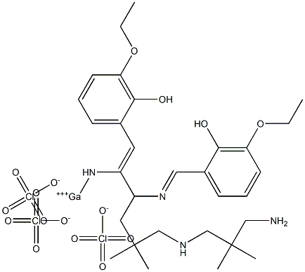 (bis(3-ethoxy-2-hydroxybenzylidene)-N,N''-bis(2,2-dimethyl-3-aminopropyl)ethylenediamine)gallium(III) perchlorate Structure