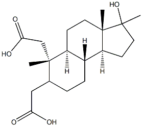 17-hydroxy-17-methyl-2,3-secoandrostane-2,3-dioic acid Structure