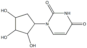 1-(2',3',4'-trihydroxycyclopent-1'-yl)-1H-uracil Structure