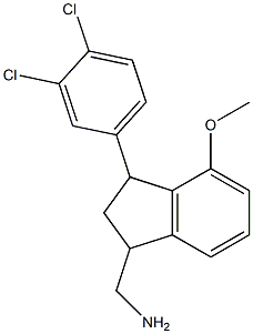 (3-(3,4-dichlorophenyl)-4-methoxyindan-1-yl)methylamine Structure