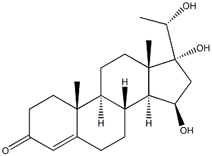 15 beta,17 alpha,20 beta-trihydroxy-4-pregnen-3-one Structure