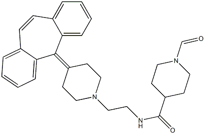 N-(2-(4-(5H-dibenzo(a,d)cyclohepten-5-yliden)piperidino)ethyl)-1-formyl-4-piperidinecarboxamide Structure