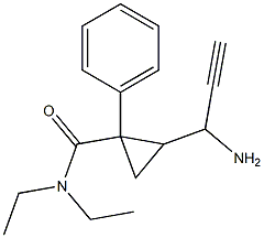 1-phenyl-2-(1-amino-2-propynyl)-N,N-diethylcyclopropanecarboxamide Structure