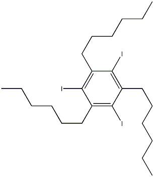 1,3,5-tri-n-hexyl-2,4,6-triiodobenzene Structure