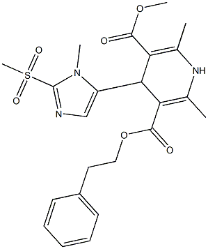 3-methyl-5-phenylethyl 1,4-dihydro-2,6-dimethyl-4-(1-methyl-2-methylsulfonyl-5-imidazolyl)-3,5-pyridinedicarboxylate Structure