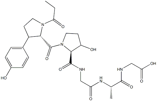 N-3-(4-hydroxyphenyl)propionyl-prolyl-hydroxyprolyl-glycyl-alanyl-glycine Structure