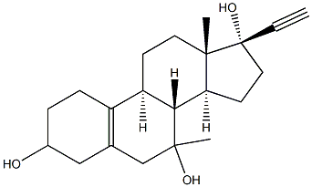 7-methyl-19-norpregn-5(10)-en-20-yne-3,7,17-triol 구조식 이미지